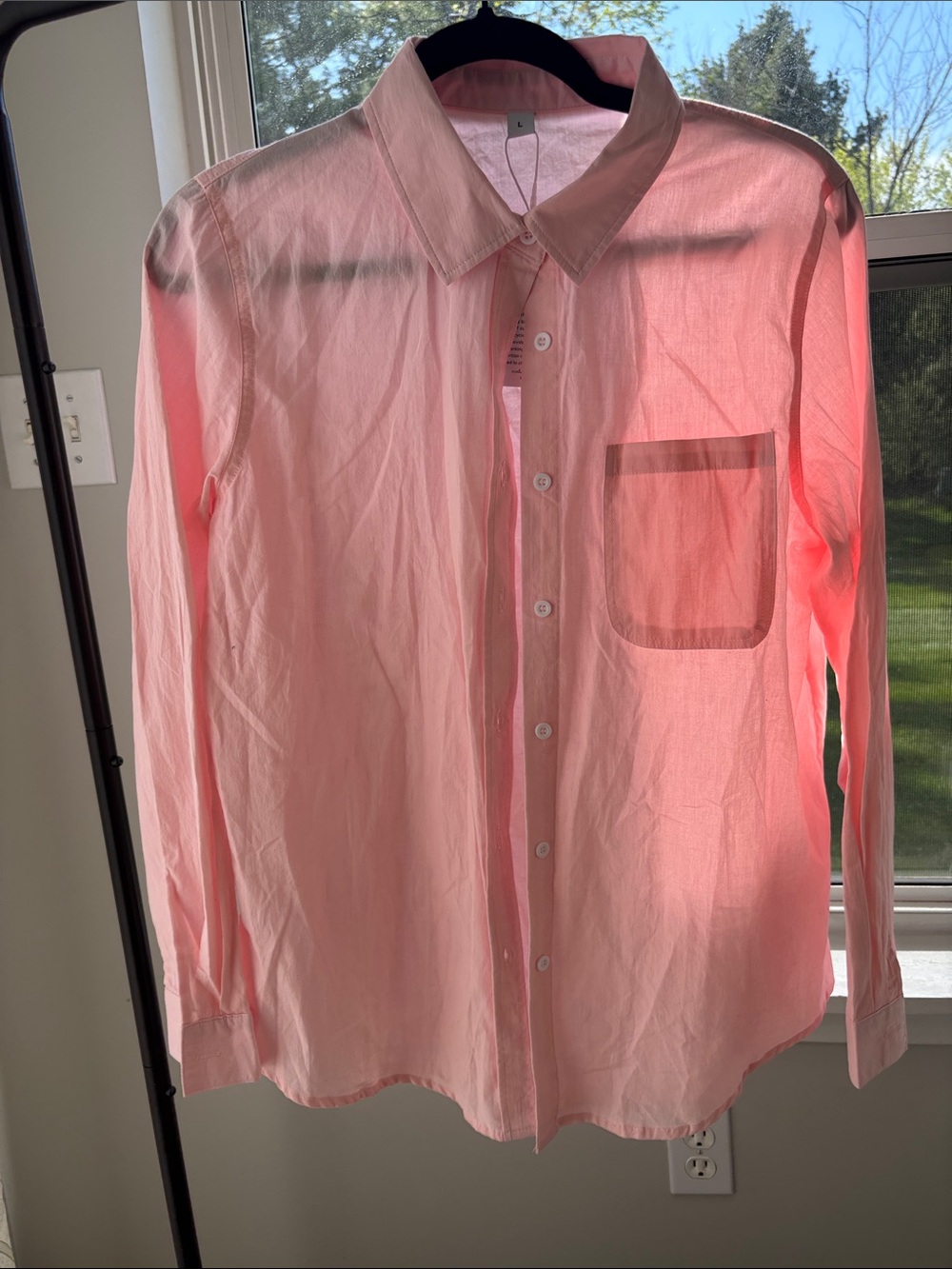 Men's Pink Button-Down Shirt - Lightweight Classic